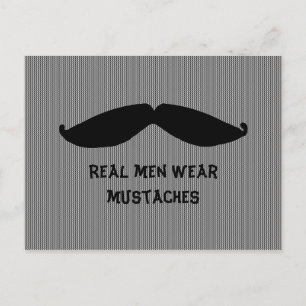 Moustache with Fun Saying Postcard