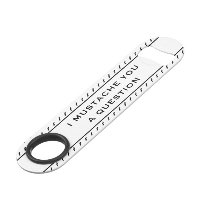 Moustache You A Question Mod Stripe Bar Key (Front Angled)
