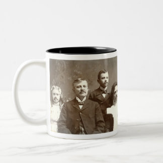 Moustached Ancestors Two-Tone Coffee Mug