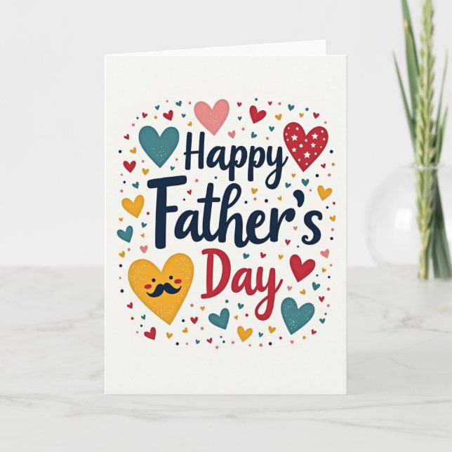 Moustached Fathers Day Card (Front)