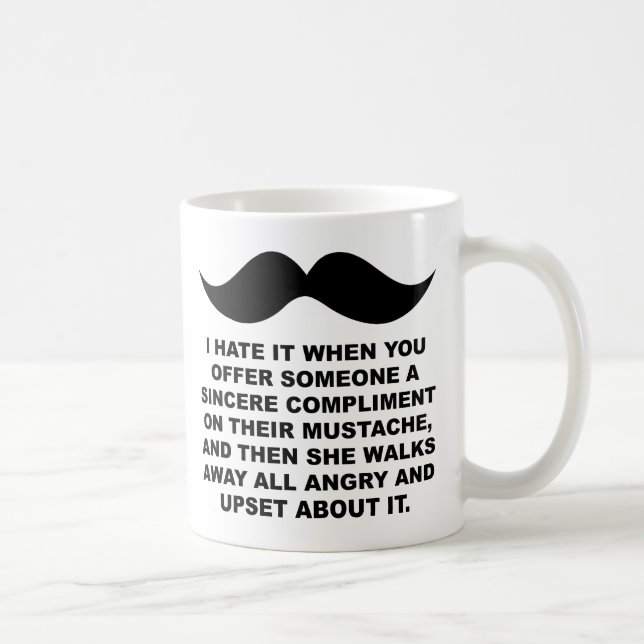 Moustached Woman Funny Mug (Right)