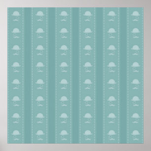 Moustaches and Hats Poster