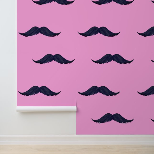 Moustaches Custom Colour Pink Funny Wallpaper (Application)