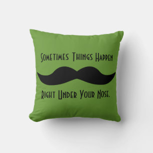 Moustaches Happen Throw Pillow