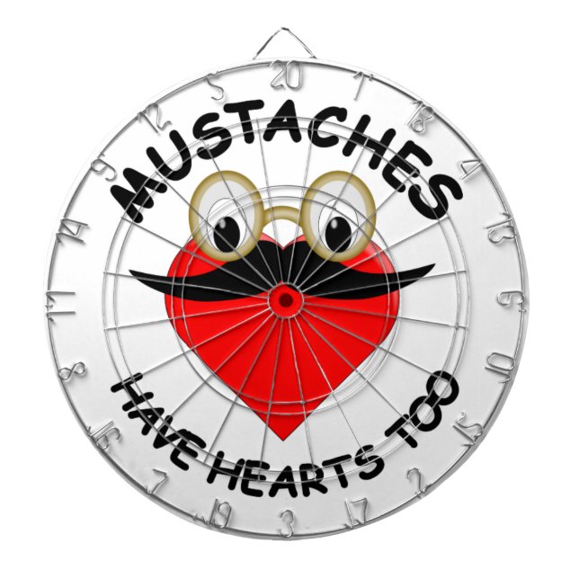 Moustaches Have Hearts Too Dartboard (Front)