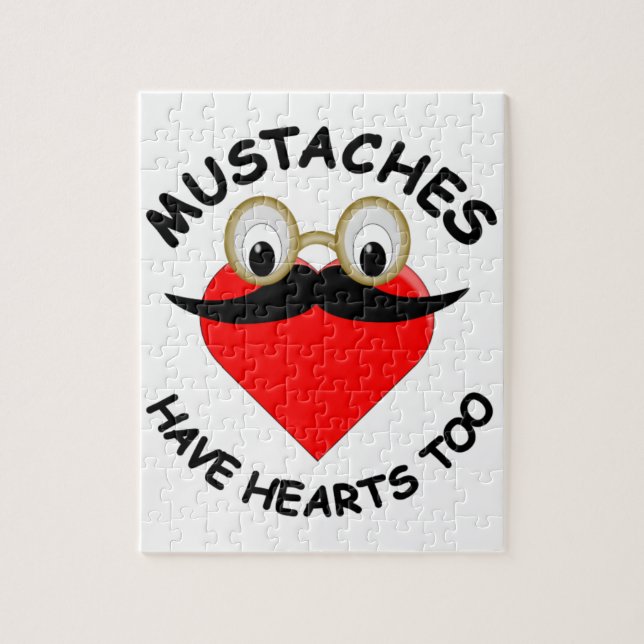 Moustaches Have Hearts Too Jigsaw Puzzle (Vertical)