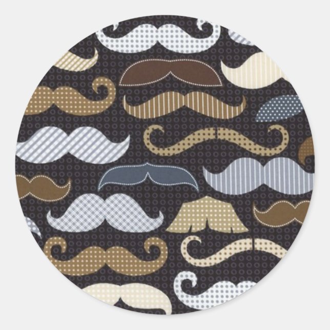 Moustaches & More Moustaches Classic Round Sticker (Front)