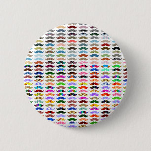 moustaches pattern is funny 2 inch round button