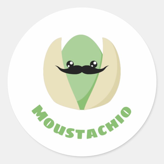 Moustachio Classic Round Sticker (Front)