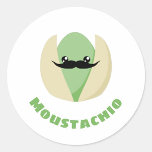 Moustachio Classic Round Sticker