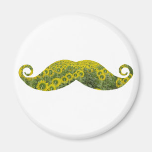 Moustcahe, Moustache Flowers Funny Magnet