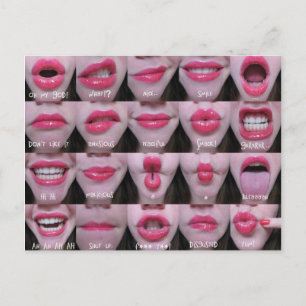 mouth expressions. postcard