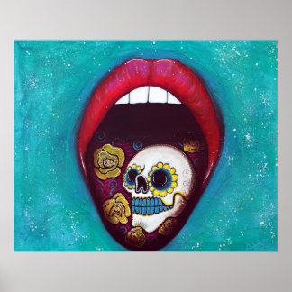 Mouth Full Of Sugar Skull Poster