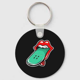 Mouth Lips Skateboarding Keychain