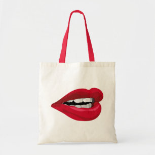 mouth lips tote bag