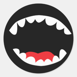 Mouth of a little monster classic round sticker