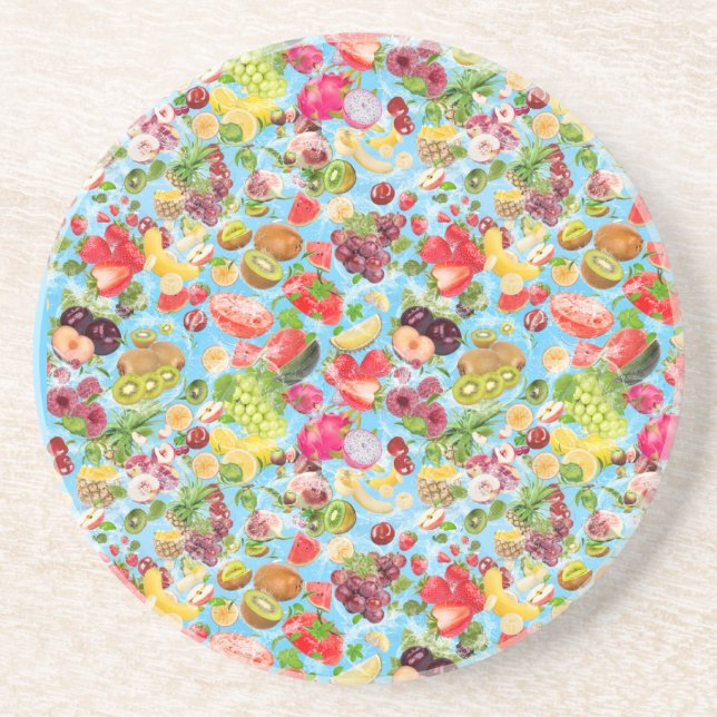 Mouth-watering Tropical Fruits Coaster (Front)