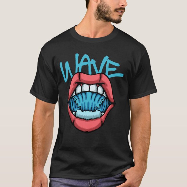 Mouth With Waves Inside streetwear  T-Shirt (Front)
