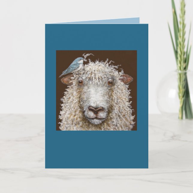 Mouton avec carte de Paruline Cérulean (Devant)