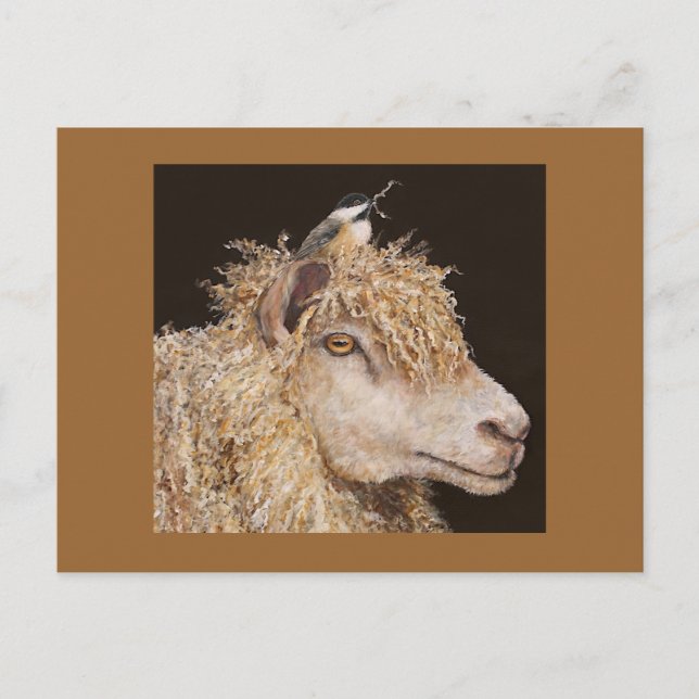 mouton avec carte postale de poulet (Devant)