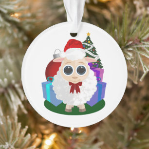 Mouton de Noël mignon Ornement de fête de vacances