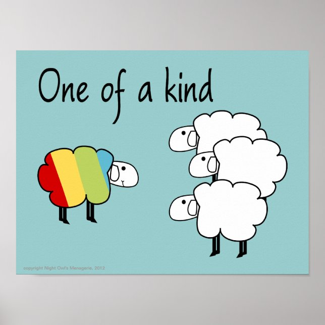 Mouton unique d'une espèce Poster (Devant)