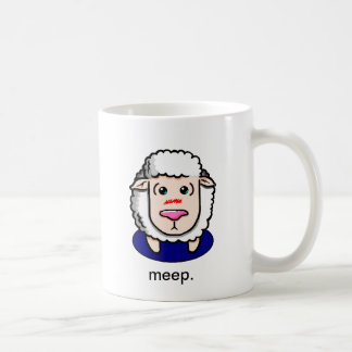 moutons avec la tasse timide de message