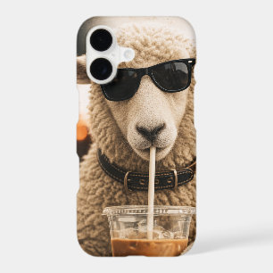 Moutons cools buvant du café glacé