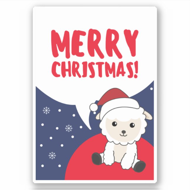 Moutons de Noël Moutons Animaux d'hiver Sticker (Devant)