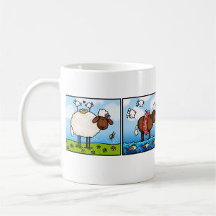 moutons de toute la tasse de rangée de saisons