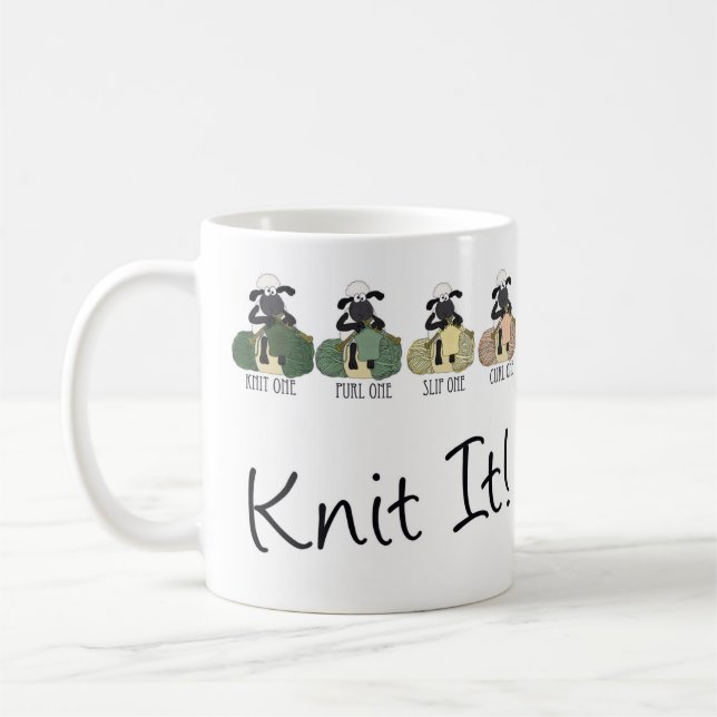 Moutons de tricot, blanc d'amusement tasse blanche (Gauche)