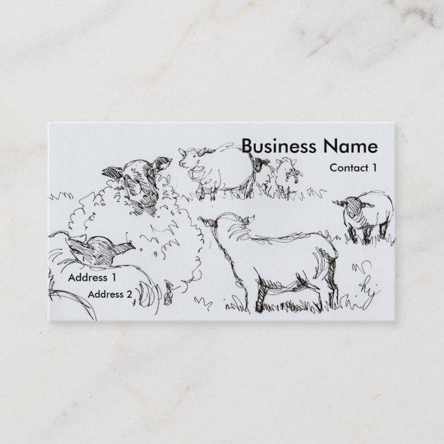 Moutons et agneaux Dessin des Cartes de visite (Devant)
