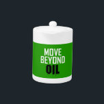 Move Beyond Oil<br><div class="desc">It's a finite resource. Burning it is not good for the planet. And we're hooked on it, drunk on it. Renewable energies are here and CAN work. Put this on your car to show the world that you're smart enough to know we need to move beyond oil.</div>