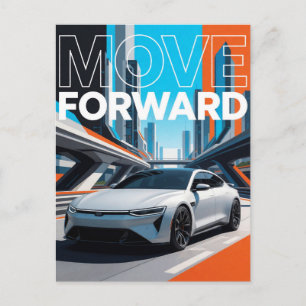 Move Forward Futuristic Performance Car Postcard