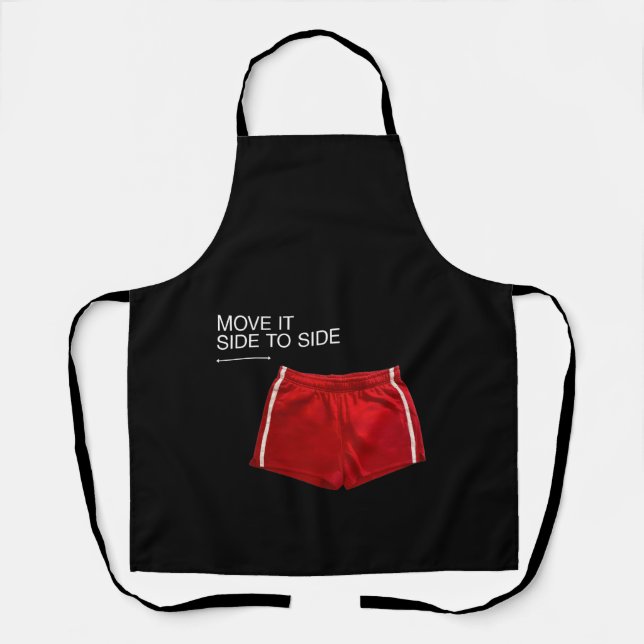 Move It Side To Side Red Athletic Shorts Apron (Front)