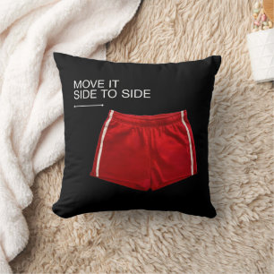 Move It Side To Side Red Athletic Shorts Throw Pillow