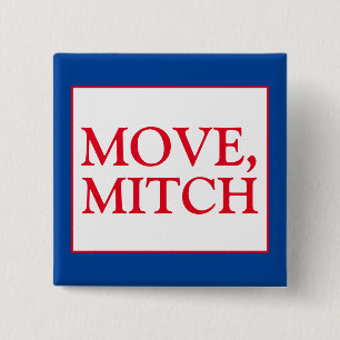Move Mitch McConnell Senate Vote Blue Election 2 Inch Square Button