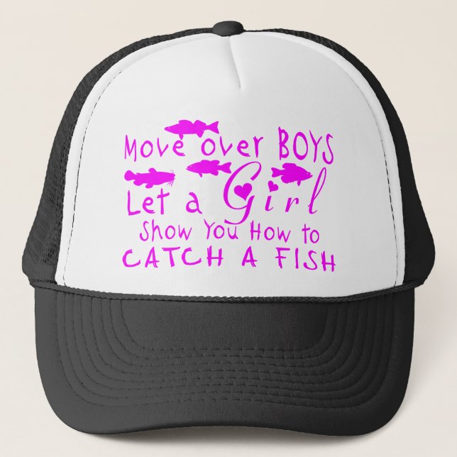 MOVE OVER BOYS GIRLS FISHING TRUCKER HAT (Front)
