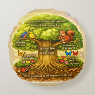 move throughout the day steadily inducing joy round pillow