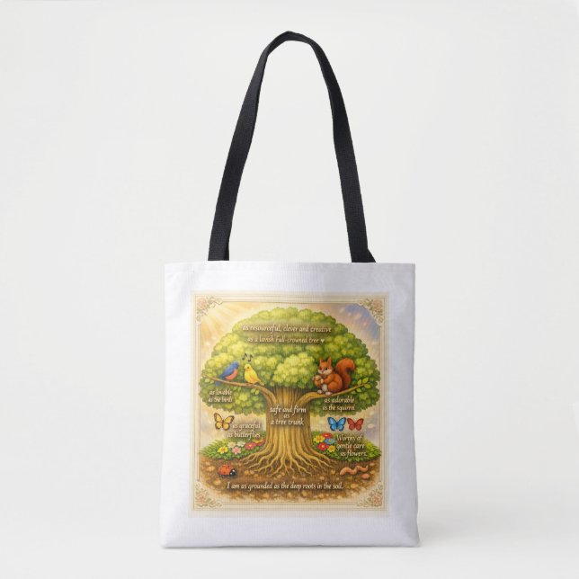 move throughout the day steadily inducing joy tote bag (Front)