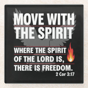 Move with the spirit - freedom design glass coaster