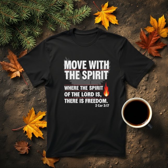 Move with the spirit - freedom t-shirt design (Move with the spirit - freedom t-shirt design
Freedom in Christ Jesus with a dove and flame design. )