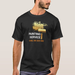 Moveable Gold Brush Paint Splatter T-Shirt