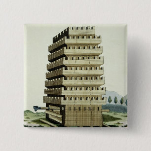 Moveable tower with outer galleries and an additio 2 inch square button