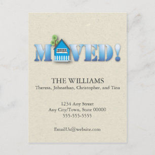 Moved Announcement (Blue) Postcard