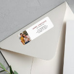 Moved Christmas Photo Moving Return Address<br><div class="desc">Tis the season of good cheer,  spread the joys of Christmas and the news about your move with this modern family photo return address label template. Easily add your photo and your new address details by clicking the "Personalize" button.</div>