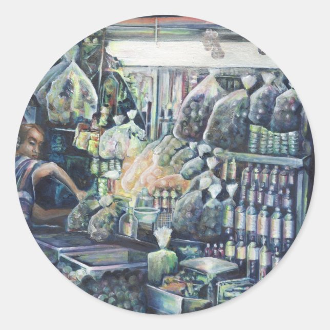 Moved the Goal. Singapore Classic Round Sticker (Front)