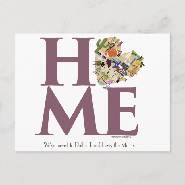 Moved to Texas Postcard (Front)