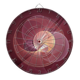 Movement Abstract Modern Wine Red Pink Fractal Art Dartboard