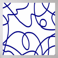 Movement: Line Art in Blue and White